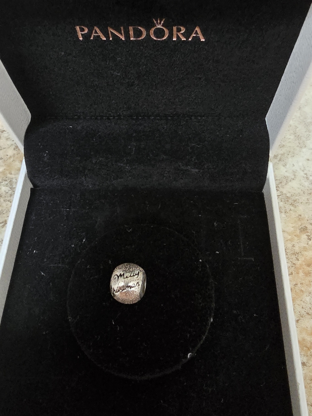 Pandora Silver Engraved 'Merry Christmas' Charm